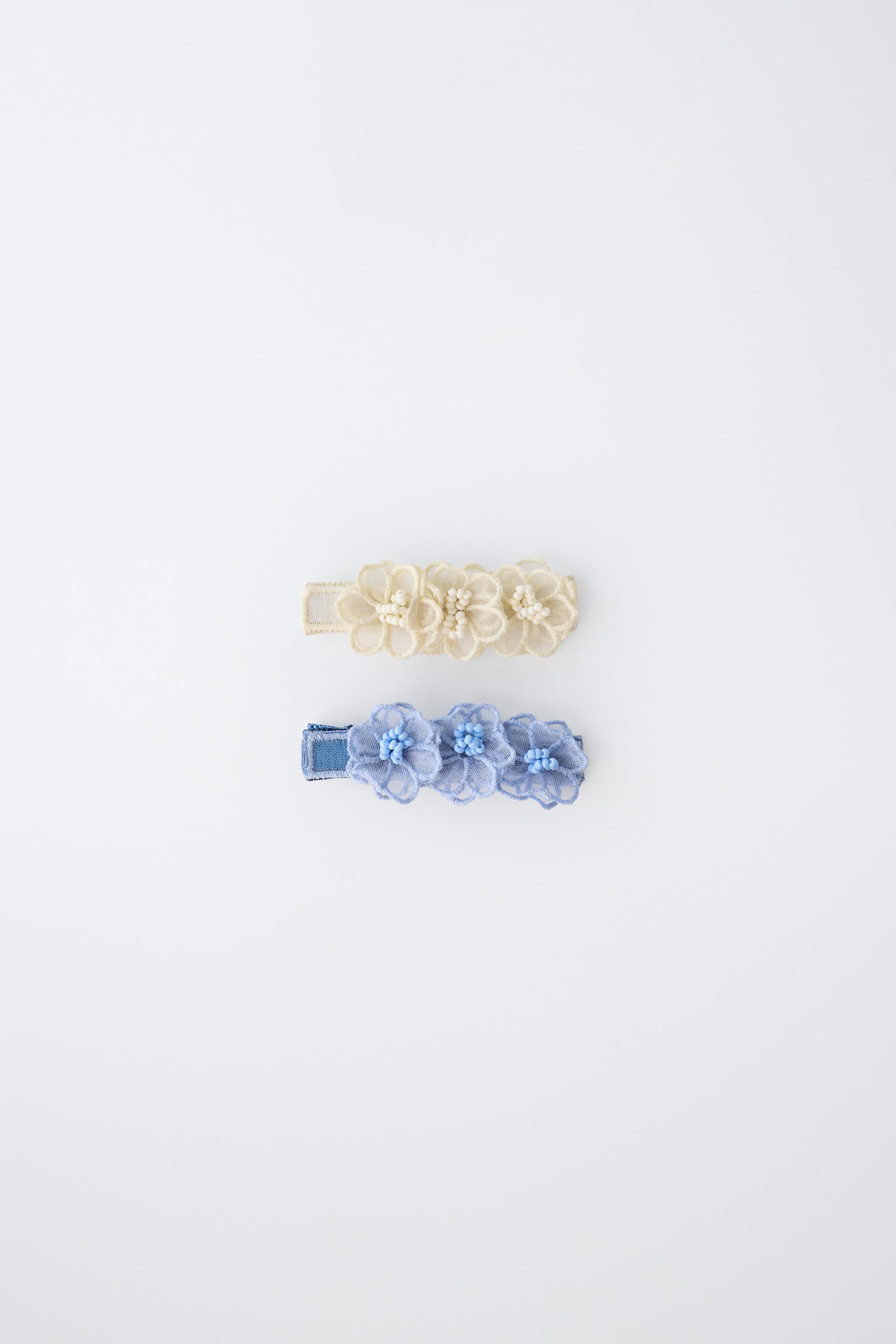 PACK OF TWO TULLE FLOWER BARRETTES